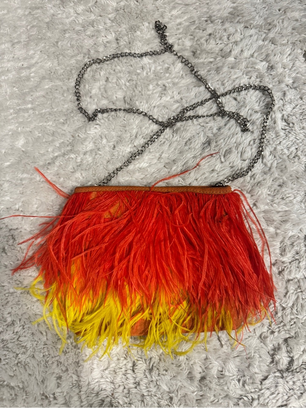 🍒 2 for $10 | Red & Yellow Feather Crossbody Bag